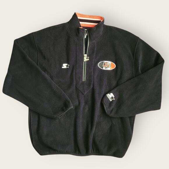 Starter Pro Line NFL Sweater 1/4 Zip Men's L Pullover Cincinnati Bengals VTG 90s - Picture 1 of 7